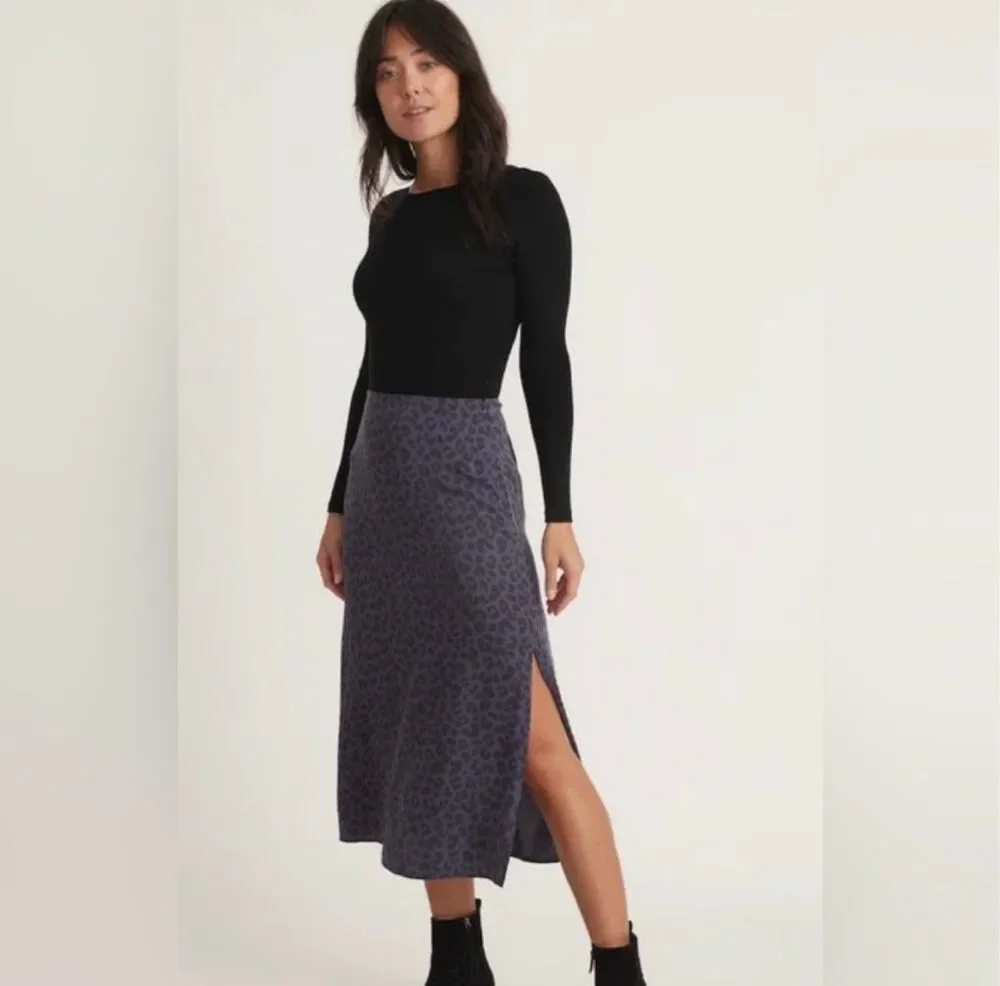 ✨Marine Layer Ryan Slip Slit Midi Cheetah Print Sz 4 Skirt✨